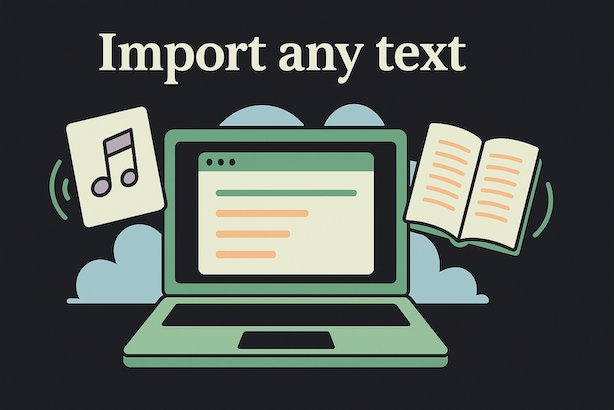 Import text